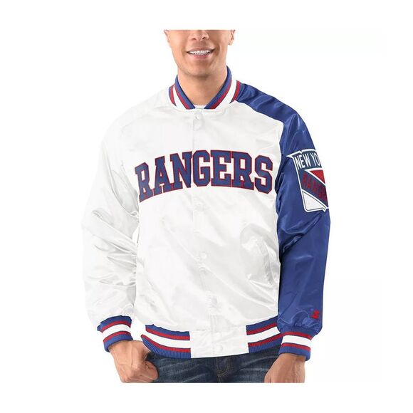 STARTER Mens NY Rangers Jacket White L DM